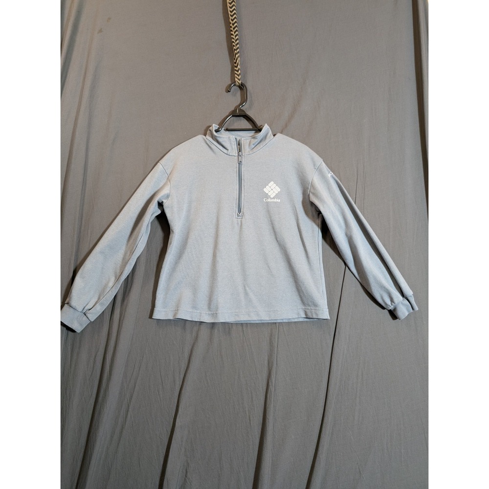Columbia Sweater Womens S Gray 1/2 Zip Long Sleeve Pullover Logo Ladies